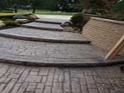 Cascading Stamped Concrete Steps